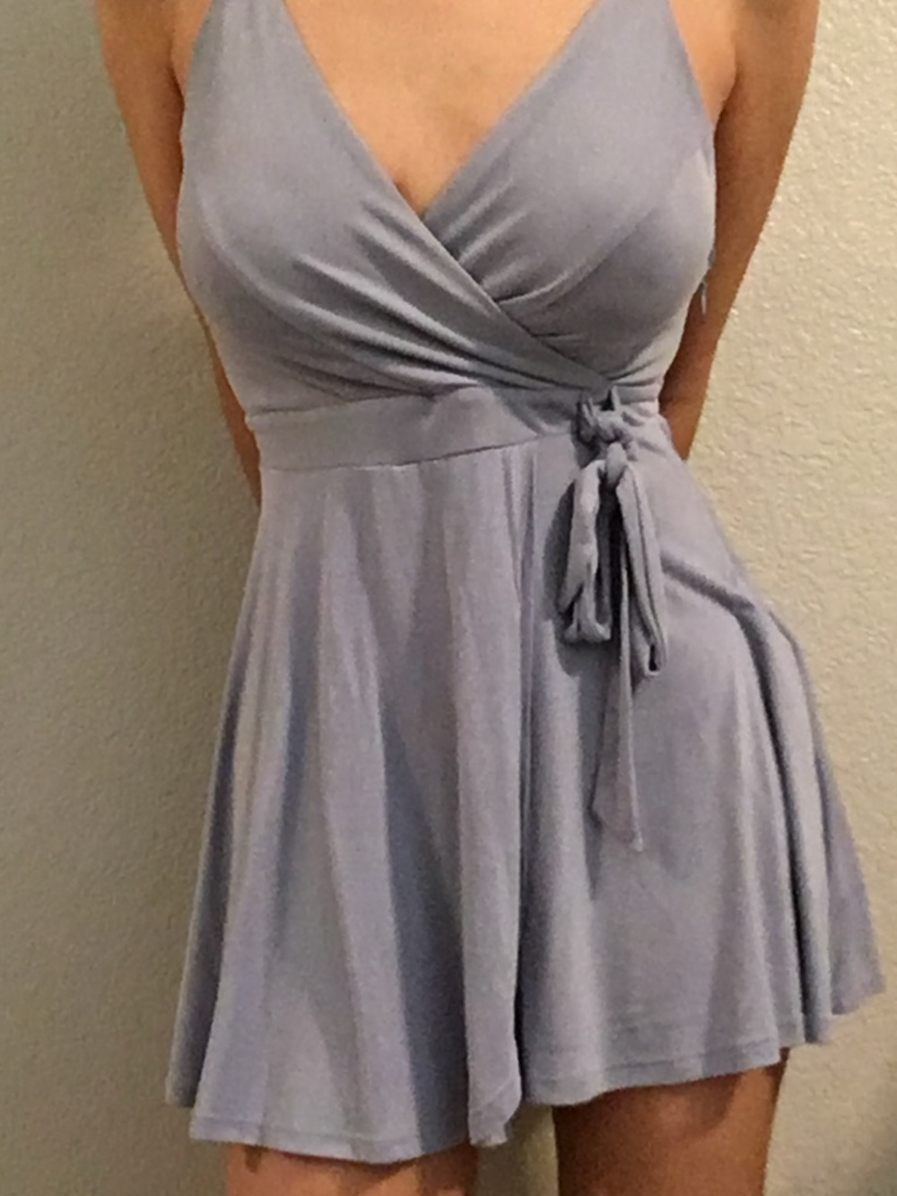Kimchi Blue Lavender Wrap-Style Mini Dress